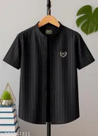 Self Design Cotton Blend Short Sleeve Polo for Boys 