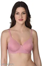 Cotton Blend Solid Padded Bra for Women 