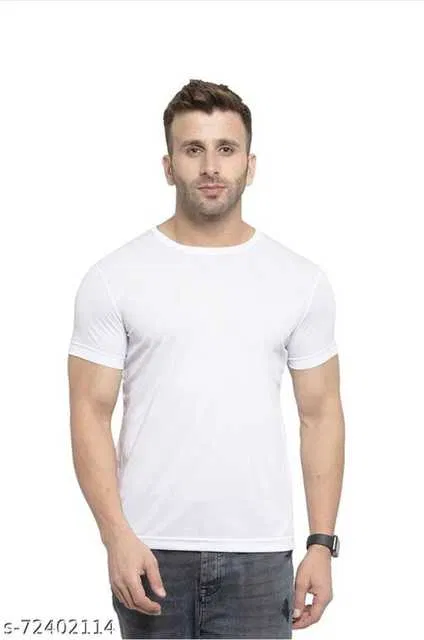 Ruggstar Casual Printed Round Neck T-Shirt For Men (White, L) (R-29)