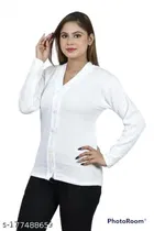 Woolen Solid Full Sleeves Sweater for Women 