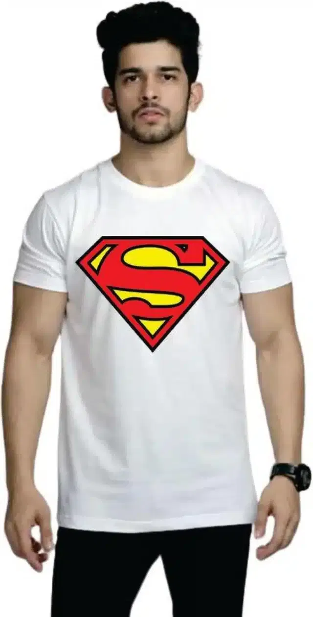 Half Sleeves T-Shirt for Men (White, XL)