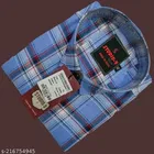 Cotton Blend Checked Shirt for Men, Aqua Blue 