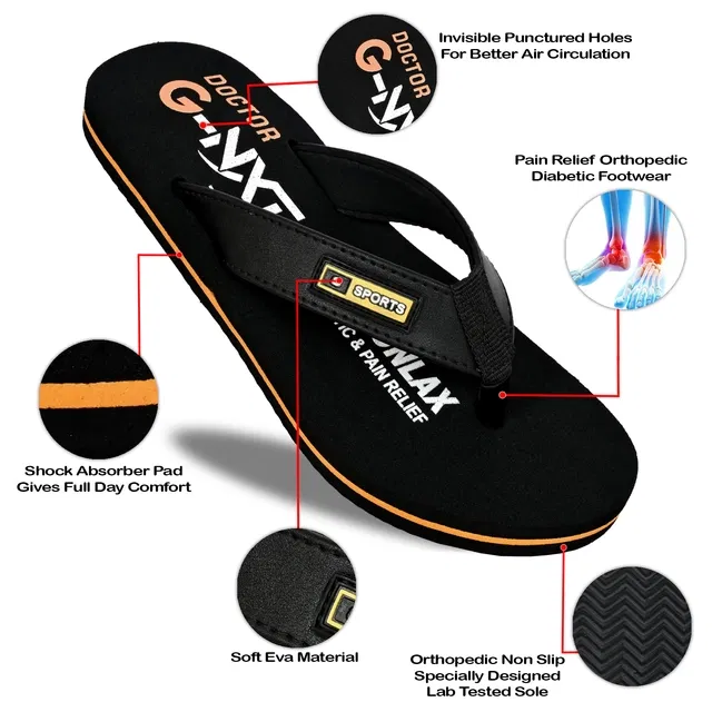 Slippers for Men (Black, 8)