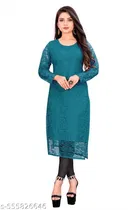 Net Kurti for Women,  Teal  