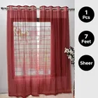 Sheer Plain Maroon Door Curtain 7ft Pack of 1