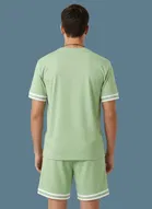 Polyester Printed Co-Ord Set for Men, Green 