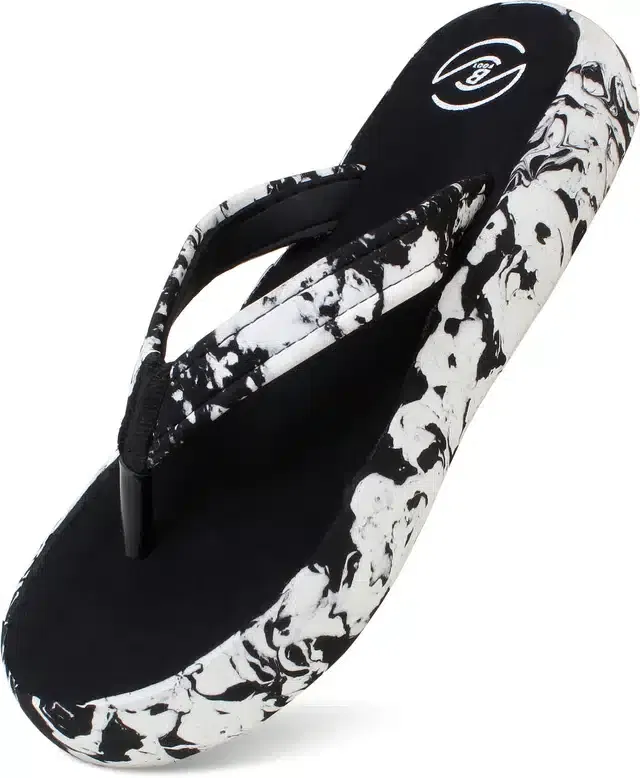 Flip Flops for Women (Black, 7)