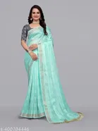Linen Striped Saree for Women 