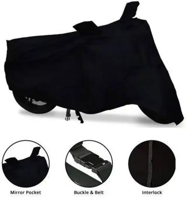 Waterproof & UV Protection Polyester Full Body Cover for MotoCorp Xtreme 200S Bike (Black)