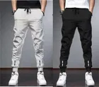 Polyblend Printed Trackpants for Men, Black & Grey, Pack of 2 