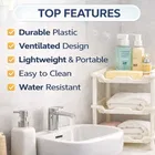 Multifunctional Detachable 3 Layer Rectangular Plastic Bathroom Organizer Kitchen Shelf Shelves Storage Rack Assorted Any 1 Colour