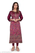Pashmina Embroidered Kurti for Women 