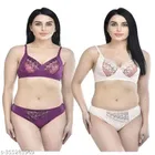 Polycotton Bra with Panty for Women 