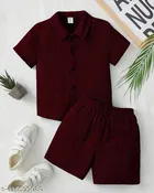 Cotton Spandex Shirt and Short Set for Boys 