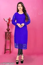 Net Kurti for Women, Blue 