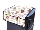 Knit Printed Fridge Top Cover with Side Pockets 