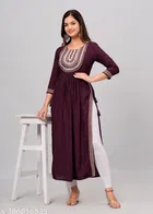 Rayon Kurti for Women, Purple 