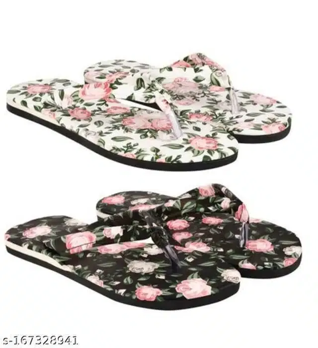 LifeO Slippers for Women (Multicolor, 6) (Set of 2)