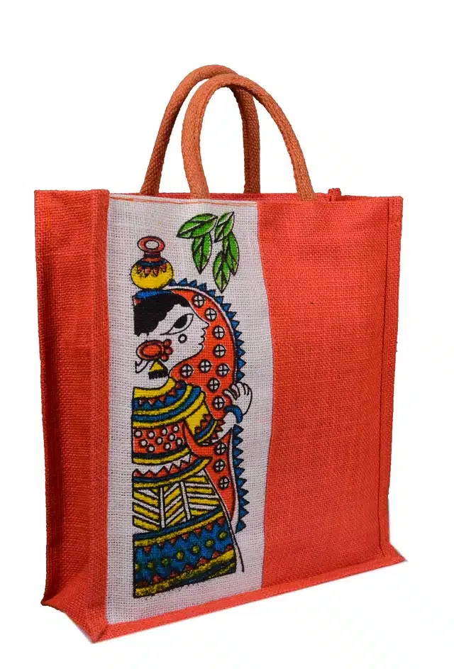 Jute Reusable Grocery Bag (Orange)
