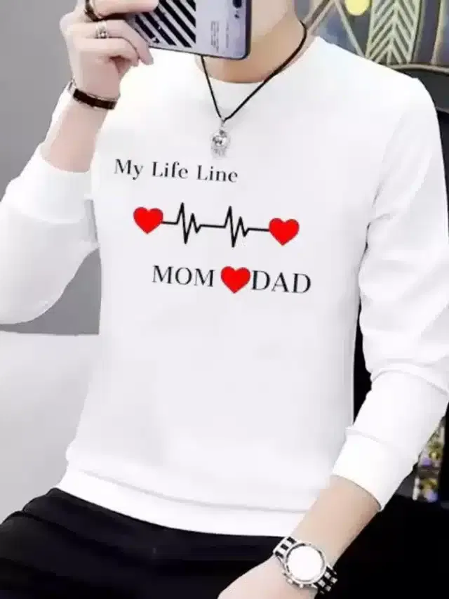 Long Sleeves T-Shirt for Men (White, L)