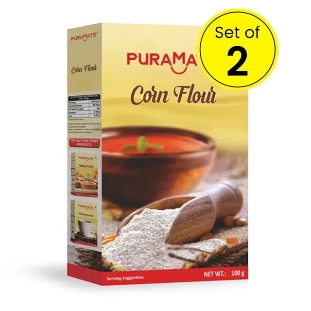 पुरामेट कॉर्न फ्लोर 2X100 g (पैक ऑफ 2)
