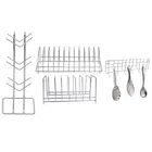 Stainless Steel Cup Stand Cup Holder & Plate Stand & Hook Rail For Kitchen 