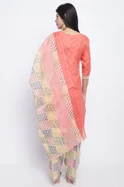 Cotton Blend Floral Kurti with Pant & Dupatta for Women 
