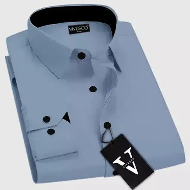 Full Sleeves Shirt for Men (Light Blue, M)