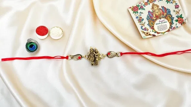 Radha Krishna Metal Rakhi (Multicolor, Pack of 1)