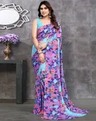 Georgette Printed Saree for Women 