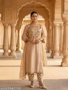 Embroidered A-line Kurta Set for Women 