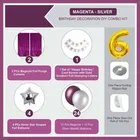 6th Happy Birthday Balloon Decoration Kit, Magenta, Set of 1