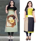 Crepe Printed Kurti for Women 