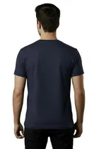 Cotton Blend Printed T-shirt for Men, Navy Blue 
