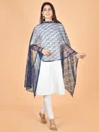 Net Self-Design Dupatta for Women 