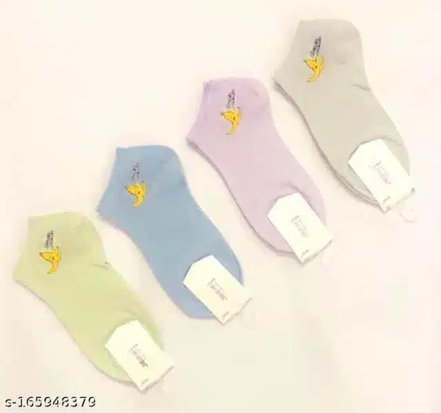 Cotton Socks for Unisex (Multicolor, Pack of 4)