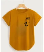 Cotton Blend Round Neck T-Shirt for Women 