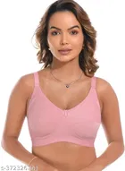 Cotton Blend Solid Non-Padded Bra for Women 