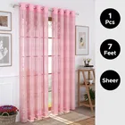 Sheer Plain Pink Door Curtain 7ft Pack of 1