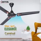 Maxotech CARNIVAL Ultra High Speed 100% CNC Winding 48 Inch Decorative 1200 mm 3 Blade Ceiling Fan, Smoked Brown | Pack of 1