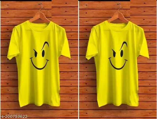T-Shirt for Men (Yellow, XXL) (Pack of 2)