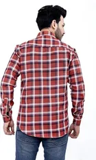 Cotton Blend Chequered Shirt for Men 