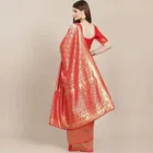 Litchi Silk Zari Woven Saree for Women, Red 