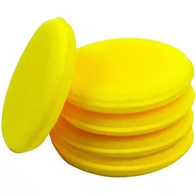 Durable Car Cleaning Sponge (Yellow, Pack of 5)