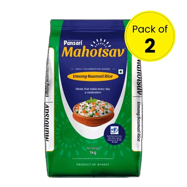 Pansari Mahotsav Umang Basmati Rice 2X1 Kg (Pack of 2)