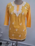 Floral Embroidered Rayon Kurti for Women 
