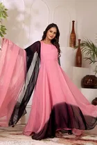 Fit and Flare Solid Maxi Dress for Women 