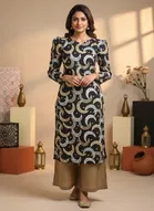 Floral Align straight kurti for Women 