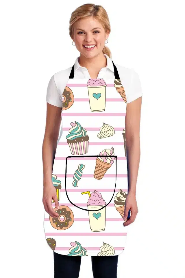 PVC Printed Kitchen Apron (Multicolor)
