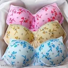 Cotton Printed Bra for Women & Girls, Multicolour, Pack of 3 